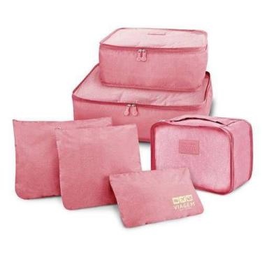 Imagem de 6 Kit 6 Peças Necessaire Organizadora Mala Viagem Travel Bag - OEM, Ro