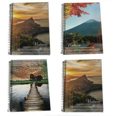 Imagem de Kit 4 Cadernos Nature 96 Folhas Espiral Capa Dura - Máxima Cadernos