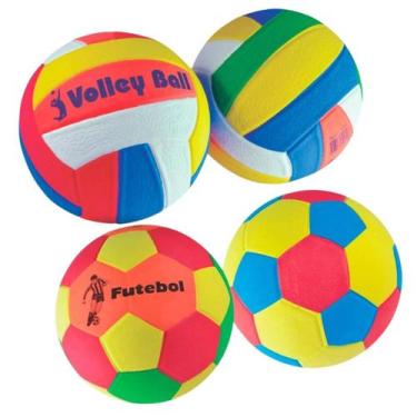 Imagem de Kit 2 Bolas Futebol e 2 Bolas Volley Ball EVA - Praia Quadra - Apolo B