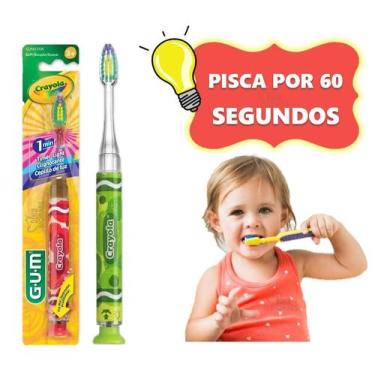 Imagem de Escova infantil crayola c/ luz 60 pisca segundos gum