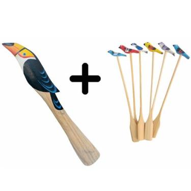 Imagem de Kit Caipirinha Drink 1 Socador E 6 Mexedores Tropical Brasil Barman - 