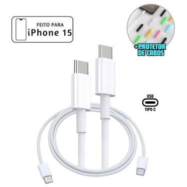 Imagem de Cabo Fio Carregador Compativel De Iphone 15 16 Pró Max Tipo Trançado T