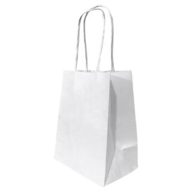 Imagem de Sacola Papel Kraft Branca Tamanho 18cm X 09cm X 24cm 10 Un - LELU SACO
