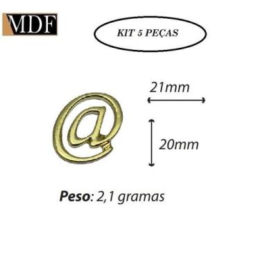 Imagem de Kit 5 Simbolo @ Dourado 2,1 X 2 Cm Acessório Artesanato - ATACADÃO DO 