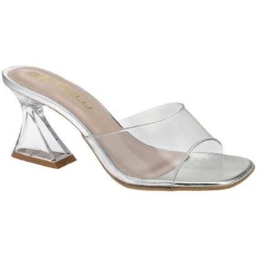 Imagem de Sandália Feminina Tamanco Salto Médio Acrílico Transparente-Feminino