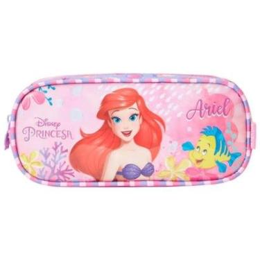 Imagem de Estojo Simples Escolar Princesa Disney Ariel Rosa Xeryus-Unissex