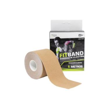 Imagem de Kinesio Tape Fita Bandagem Elástica Adesiva 5 Metros MBFit, Marrom cla