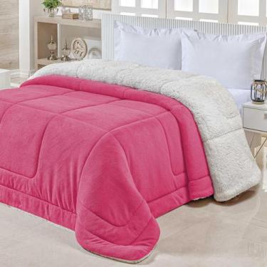 Imagem de Coberdrom Queen Dupla Face Diversas Cores Aconchego Sherpa e Manta Sof