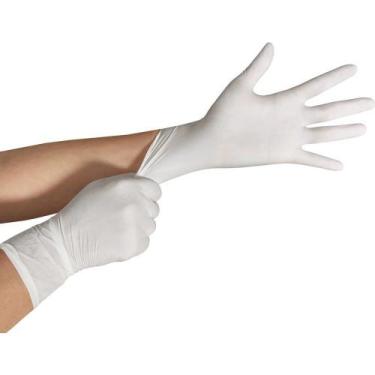 Imagem de Luva de Látex Branca com Pó Descartável Tamanho P/7 Caixa com 100 Unid