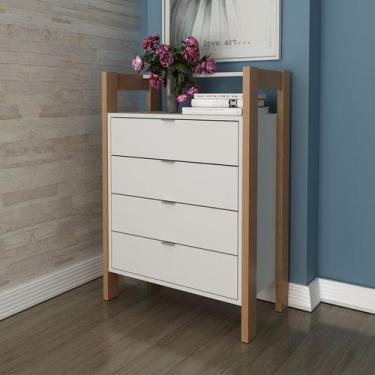 Imagem de Armário Gaveteiro com 4 Gavetas AZ1012 Amêndoa/Branco Tecnomobili