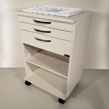 Imagem de Carrinho Auxiliar Clínicas Estética Podologia + Bandeja - Deki Móveis 