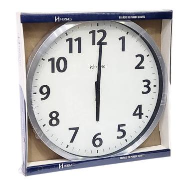 Imagem de Relógio de Parede Herweg Quartz Analógico 40 Cm Alumínio 6713 - 079