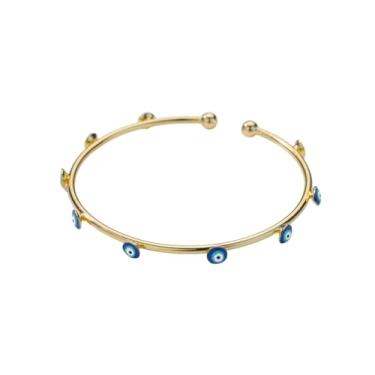 Imagem de BlingNuts Pulseira feminina Fátima Hamsa com olho turco para mulheres, pulseira de proteção de aniversário, aniversário, amizade, F, Aço inoxidável, Sem Pedra Preciosa