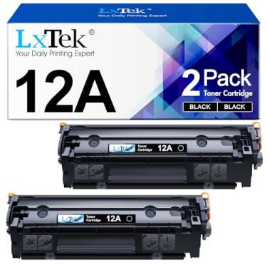 Imagem de LxTek LxTek Cartucho de toner de substituição compatível para impressoras 12A Q2612A Laserjet 1012 1022 1020 1018 1022N 1010 3015 3050 3030 3052 3055 M1319F (2 pretos, alto rendimento)