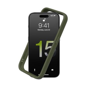 Imagem de RhinoShield Capa bumper compatível com [iPhone 15 Pro] | CrashGuard - Capa protetora de design fino absorvente de choque 3,5 m/proteção contra quedas de 3,4 m - verde camuflado