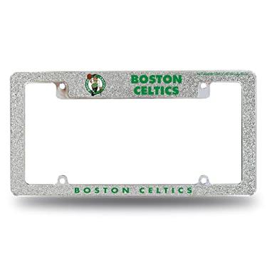 Imagem de Rico Industries Moldura para placa de licença NBA Boston Celtics cromada automotiva Bling 30,48 x 15,24 cm cromada toda a parte automotiva Bling design de moldura para carro/caminhão/sUV
