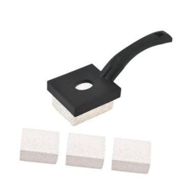 Imagem de IEUDNS Tijolo de limpeza para grelha com alça, pedra de esfregar, portátil, frigideira, ferramenta de churrasco para churrasco, pia de piscina