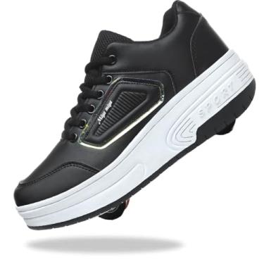 Imagem de Yogeeft Tênis infantil com rodinhas retráteis para iniciantes de Natal e Halloween, Nl-preto, 17