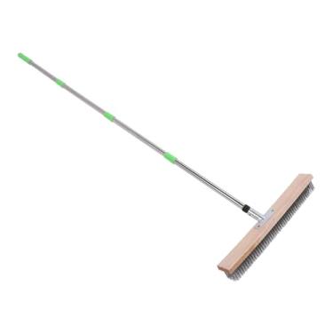 Imagem de A Plataforma Esfrega A Escova, A Plataforma de Aço Inoxidável da Vassoura do Fio de 50cm Esfrega A Escova Com Punho Longo para Lavar o Jardim Concreto da Argamassa do Musgo