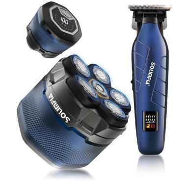 Imagem de Máquina de barbear elétrica Solimpia atualizada para homens carecas