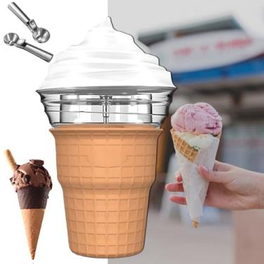 Imagem de Sorveteira, 450ml adequada para capacidade de compartilhamento familiar, sorveteira elétrica fácil, máquina de sorvete de formato divertido, congelados, eletrodomésticos divertidos