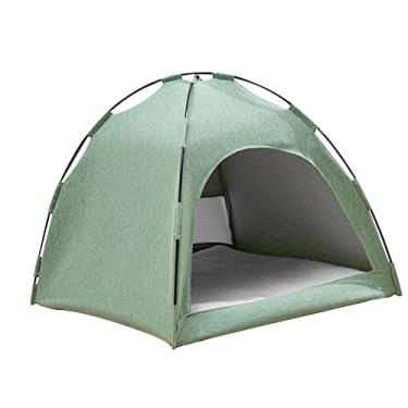 Imagem de Casa de Lixo Confortável Cama de Barraca de Gato Tamanho S Casa de Cachorro Com Tecido Lavável para Todas As Estações Grande Espaço Respirável (Verde)
