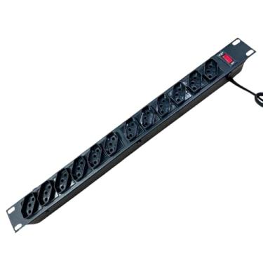 Imagem de Filtro de linha rack 19 MVolts Régua Tomada Filtro de Linha Cabo Extensão Eletrica Energia para servidores 12 Tomadas Reset