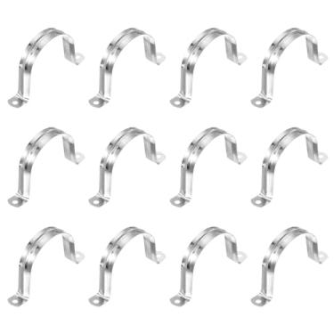 Imagem de PATIKIL Correia de tubo rígido de 2-3/4" (70 mm), 12 peças braçadeira de conduíte de aço inoxidável 304 2 furos suporte em U braçadeira de tubo para fixação de fio de cabo de tubulação