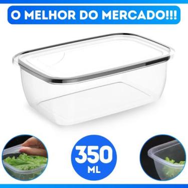 Imagem de Pote Plástico Retangular Com Tampa, Jogo Pote Bpa Free. Conjunto Potin