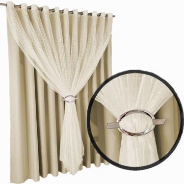 Imagem de cortina blackout corta luz Fiori 6,00 x 2,60 c/voal branco - Enxovais 