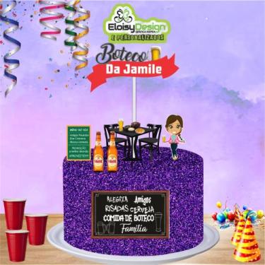 Imagem de Topo de bolo Boteco (tema 3)  para aniversário - EloisyDesign