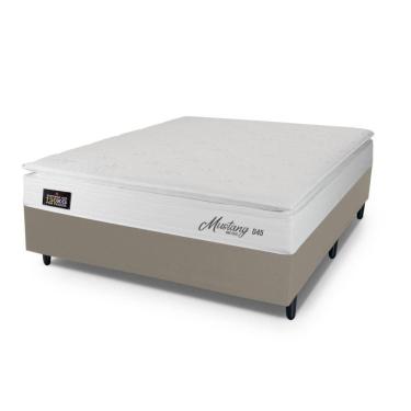Imagem de Conjunto Box Casal Hellen Mustang Espuma D45 Pillow Top Branco