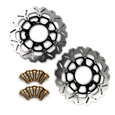 Imagem de Discos de freio dianteiros flutuantes com parafusos de montagem para Suzuki VZR1800N BOULEVARD M109R 2006-2015, VZR 1800 BOULEVARD M109 R 17, VZR1800T BOULEVARD M109R INTRUDER 06-12 Preto