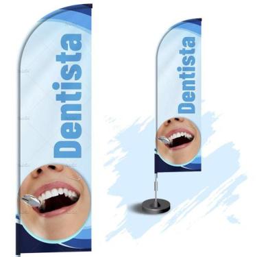 Imagem de Wind Banner Dupla Face 3mt Completo Personalizado Dentista - Fadrix
