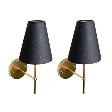 Imagem de Kit 2 Arandelas De Parede Classica Cupula Algodao E27 Bivolt - Tangeri