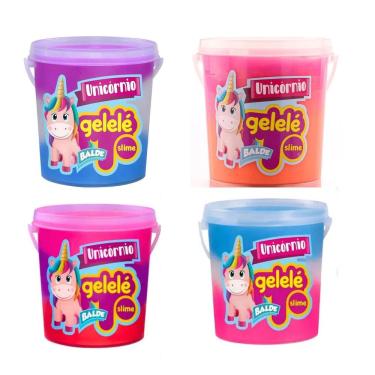 Imagem de Slime Unicórnio Kit Gelelé Com 4 Baldes De 457g