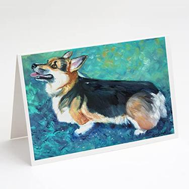 Imagem de Caroline's Treasures 7408GCA7P Cartões comemorativos e envelopes Corgi Pembroke Pacote com 8, 7 x 5, multicolorido