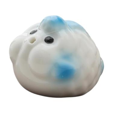 Imagem de FLCPJGV Mini estátua de peixe bolha estátua em miniatura figure incenso titular artesanato artesanato, Azul E Branco