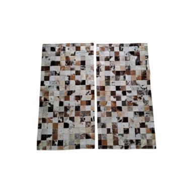 Imagem de Tapete De Couro Natural Par Beira Cama (Passadeira) 1,00 x 0,50 M (Mesclado Tricolor)