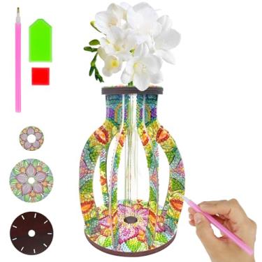 Imagem de ILYUFO Kits de arte de diamante para adultos, arte de diamante de vaso DIY, kit de pintura de diamante, ornamentos de mesa ideais e presentes femininos atenciosos (vida)