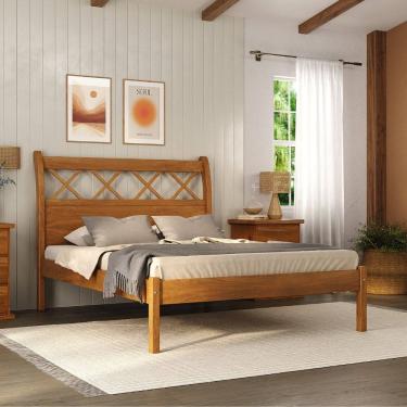 Imagem de Cama Casal em Madeira Maciça Gramado Móveis Nathalia