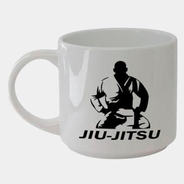 Imagem de Caneca Branca Bucks de Porcelana 450ml - Arte Marcial Jiu Jitsu