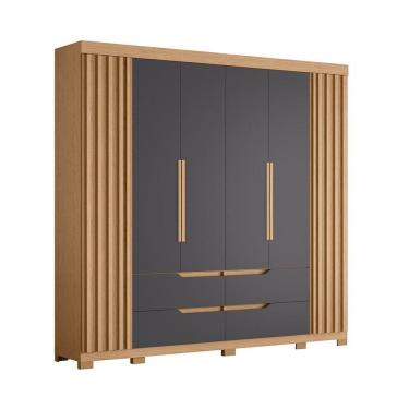 Imagem de Guarda Roupa Doble Casal 6 Portas Albatroz Moveis Freijó/titanium