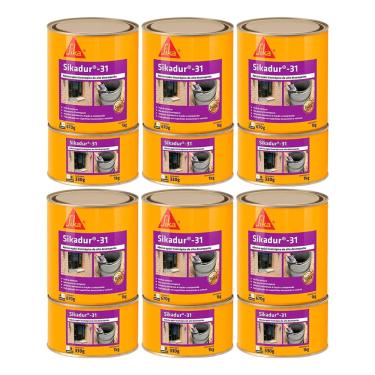 Imagem de 6 Sikadur 31 Sika Adesivo Epóxi Tixotrópico 1kg Concreto