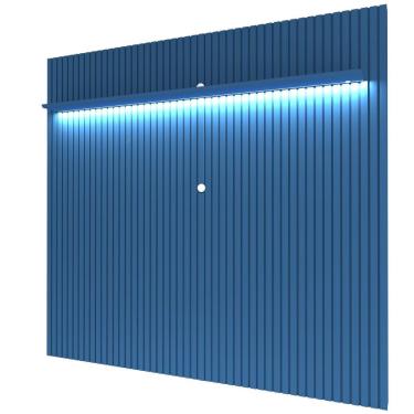 Imagem de Painel Gelius Nobre ripas autênticas 100% mdf largura de 2,30 metros com LED para TV de ate 85 polegadas Azul Royal