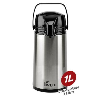 Imagem de Garrafa Térmica Inox Bomba De Pressão 1L Com Alça