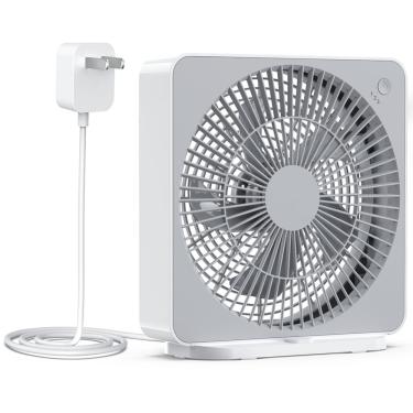 Imagem de Ventilador de caixa askpulion Circulador de ar de 3 velocidades de 25 cm com adaptador ac
