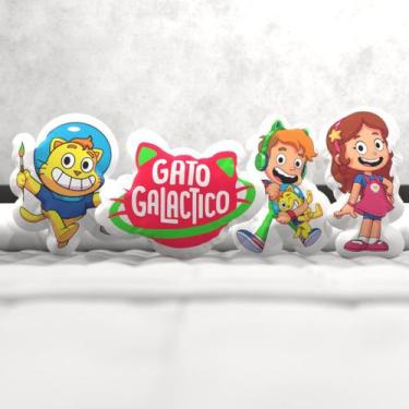 Imagem de Kit Com 4 Almofadas 3D Gato Galáctico - KN DECOR