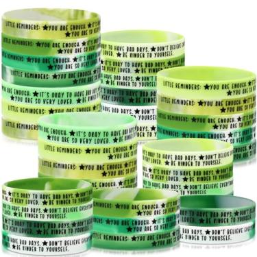 Imagem de Ecation 36 pulseiras de silicone motivacional coloridas para conscientização da saúde mental, presentes de Dia das Mães para mulheres