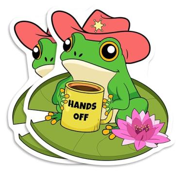 Imagem de Sapo com ímã de chapéu de caubói - Caneca de café divertida - Geladeira de animais fofos - Decoração de cozinha - Presente de estoque - Material durável para caixa de ferramentas de carro, caminhão